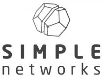 MARCHIO CONSISTENTE NELLA SCRITTA SIMPLE NETWORKS REDATTA IN SPECIALI CARATTERI DI STAMPA SU DUE RIGHE E ABBINATA AD UNA COPPIA MARCHIO CONSISTENTE NELLA SCRITTA SIMPLE NETWORKS REDATTA IN SPECIALI CARATTERI DI STAMPA SU DUE RIGHE E ABBINATA UNA COPPIA CONTRAPPOSTA DI SEMISFERE SFACCETTATE. MARCHIO CONSISTENTE NELLA SCRITTA SIMPLE NETWORKS REDATTA IN SPECIALI CARATTERI DI STAMPA SU DUE RIGHE E ABBINATA AD UNA COPPIA