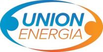Due figure geometriche ellittiche che simboleggiano due persone che si uniscono, con la scritta Union Energia. Il Pay-Off sotto la Due figure geometriche ellittiche che simboleggiano due persone che si uniscono, con la scritta Union Energia. Pay-Off sotto la figura viene denominato Dai Luce al tuo Futuro Due figure geometriche ellittiche che simboleggiano due persone che si uniscono, con la scritta Union Energia. Il Pay-Off sotto la