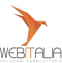 Web Italia Soluzioni Pubblicitarie - Il logo si sviluppa su tre livelli : 1 Origami 2 WEB ITALIA 3 Soluzioni Web Italia Soluzioni Pubblicitarie - logo si sviluppa su tre livelli : 1 Origami 2 WEB ITALIA 3 Soluzioni Pubblicitarie. L origami è in procinto di volo e di color arancione, situato sopra la scritta Web Italia Soluzioni Pubblicitarie, nello specifico la coda dell origami poggia sulle lettere IT anch esse in arancio mentre il resto del testo è di color nero, più precisamente la dicitura soluzioni pubblicitarie è scritta in stampatello piccolo sotto la scritta Web Italia che è scritta sempre in stampatello ma con il carattere maiuscolo, il tutto è scritto con il carattere STEINER. Web Italia Soluzioni Pubblicitarie