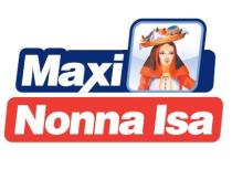 marchio è costituito dalla scritta Maxi Nonna Isa . La scritta è disposta su due righe. Nella prima riga c è marchio è costituito dalla scritta Maxi Nonna Isa . La scritta è disposta su due righe. Nella prima riga c è la scritta Maxi di color bianco su sfondo blu. Dopo la i di Maxi è presente il logo Nonna Isa costituito da una donna in costume sardo con un cesto di alimenti sulla testa. Nella seconda riga è disposta la scritta Nonna Isa di color bianco su sfondo rosso. Il marchio è costituito dalla scritta Maxi Nonna Isa . La scritta è disposta su due righe. Nella prima riga c è