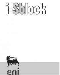 ENI I-SBLOCK figura.Il marchio è costituito dalla dicitura ENI I-SBLOCK in grafia particolare e posta su de righe, abbinata a ENI I-SBLOCK figura. marchio è costituito dalla dicitura ENI I-SBLOCK in grafia particolare e posta su de righe, abbinata a degli elementi figurativi. ENI I-SBLOCK figura.Il marchio è costituito dalla dicitura ENI I-SBLOCK in grafia particolare e posta su de righe, abbinata a