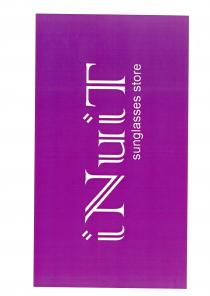 iNuiT sunglasses store - trattasi della parola iNuit con sottoscrizione della parola sunglasses store la prima, terza e quarta lettera iNuiT sunglasses store - trattasi della parola iNuit con sottoscrizione della parola sunglasses store la prima, terza e quarta lettera sono con carattere Colonna Mt in minuscolo mentre la seconda e la quinta lettera sono con medesimo carattere maiuscolo. sunglasses store scritto con carattere Arial in minuscolo. Tutta la scritta e di colore bianco su fondo viola Imperial purple. iNuiT sunglasses store - trattasi della parola iNuit con sottoscrizione della parola sunglasses store la prima, terza e quarta lettera
