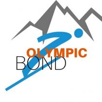 logo è costituito dal disegno di una montagna stilizzata di colore grigio. Sotto la montagna, leggermente sovrapposta vi è logo è costituito dal disegno di una montagna stilizzata di colore grigio. Sotto la montagna, leggermente sovrapposta vi è raffigurata di colore azzurro la silhouette di un atleta che esegue un salto con gli sci. Sovrapposta all atleta, vi è la scritta OLYMPIC BOND, su due righe in stampatello maiuscolo. La parola OLYMPIC è di colore arancione ed è in grassetto, la parola BOND è di colore nero. Il logo è costituito dal disegno di una montagna stilizzata di colore grigio. Sotto la montagna, leggermente sovrapposta vi è