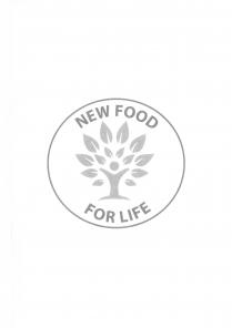 NEW FOOD FOR LIFEIl marchio si compone dell immagine di un albero, nonché delle parole new, food, NEW FOOD FOR LIFE marchio si compone dell immagine di un albero, nonché delle parole new, food, for e life riprodotte in carattere maiuscolo. In particolare, il tronco è costituito dall immagine stilizzata di una persona a braccia aperte, circondata da foglie. Le prime due parole sono poste nella parte superiore della figura, le successive due in quella inferiore. Tutti gli elementi citati sono inscritti all interno di un cerchio, il cui centro ideale è costituito dalla testa della persona che forma il tronco dell albero. Il marchio potrà essere riprodotto in qualsiasi dimensione e colore. NEW FOOD FOR LIFEIl marchio si compone dell immagine di un albero, nonché delle parole new, food
