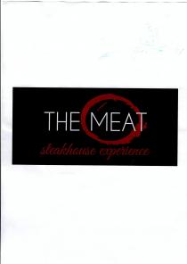 marchio è composto da un fondo nero, scritta The Meat bianca, un cerchio rosso chesimula un orlo di un marchio è composto da un fondo nero, scritta The Meat bianca, un cerchio rosso che simula un orlo di un calice di vino e il pay off: steakhouse experience di colore rosso. Il marchio è composto da un fondo nero, scritta The Meat bianca, un cerchio rosso chesimula un orlo di un