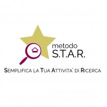 metodo S.T.A.R. su due livelli unito a stella dorata la cui punta inferiore sinistra è composta da una lente di metodo S.T.A.R. su due livelli unito a stella dorata la cui punta inferiore sinistra è composta da una lente di ingrandimento di colore viola all interno della quale è posta una casa stilizzata di colore viola ed al di sotto di cui è posta la dicitura SEMPLIFICA LA TUA ATTIVITA DI RICERCA metodo S.T.A.R. su due livelli unito a stella dorata la cui punta inferiore sinistra è composta da una lente di