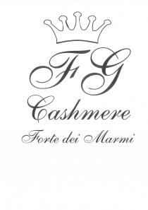 logotipo si compone delle lettere e parole FG Cashmere su una riga e Forte dei Marmi su un altra riga logotipo si compone delle lettere e parole FG Cashmere su una riga e Forte dei Marmi su un altra riga sotto la prima, scritto in corsivo e sovrastato da una corona regale vuota a cinque punte Il logotipo si compone delle lettere e parole FG Cashmere su una riga e Forte dei Marmi su un altra riga