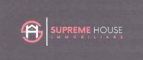 SUPREME HOUSE il logo e composto da una parte grafica in cui si distinguono la S di colore rosso e SUPREME HOUSE logo e composto da una parte grafica in cui si distinguono la S di colore rosso e una H che con due linee contrapposte tra di loro nella parte superiore creano una casa di colore bianco con all interno quattro quadratini rossi a simboleggiare le finestre. Sulla destra e presente una linea bianca verticale al cui fianco c e la scritta SUPREME di colore rosso, HOUSE di colore bianco e IMMOBILIARE sotto piu piccolo in rosso. Il font usato e il Now. SUPREME HOUSE il logo e composto da una parte grafica in cui si distinguono la S di colore rosso e