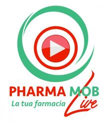 logo, posto su sfondo di colore bianco, è composto dal sintagma PHARMA MOB LA TUA FARMACIA LIVE . La parola logo, posto su sfondo di colore bianco, è composto dal sintagma PHARMA MOB LA TUA FARMACIA LIVE . La parola PHARMA di colore rosso e la parola MOB di colore verde chiaro sono in font SERAVEK BOLD maiuscolo. Al di sotto delle parole PHARMA MOB, con formattazione centrata, vi è il sintagma LA TUA FARMACIA LIVE ; le parole LA TUA FARMACIA di colore verde chiaro sono in font SERAVEK MEDIUM ITALIC minuscolo eccezione della lettera L della parola LA in font SERAVEK MEDIUM ITALIC maiuscolo mentre la parola LIVE di colore rosso è in font GREAT DAY BOLD PERSONAL minuscolo ad eccezione della propria lettera L che invece è in font SERAVEK MEDIUM ITALIC maiuscolo. La lettera L della parola LIVE si interseca con le lettere MO della parola MOB sino a superarne l estensione ed accostarsi armonicamente all elemento grafico sovrastante mentre il punto sovrascritto della lettera I della parola LIVE è posto in aderenza alla parte inferiore della lettera O della parola MOB . L intero sintagma è sormontato da un elemento grafico composto da una falce di luna in basso con segmento concavo verso l alto e da una falce di luna in alto più piccola con segmento concavo verso il basso che, poste a distanza ravvicinata tra loro vanno a formare una figura circolare irregolare la cui armonica disposizione richiama una spirale. All interno della spirale formata dalle falci di luna, entrambe di colore verde chiaro, è posto un ulteriore elemento grafico a forma di cerchio perfetto di colore rosso che racchiude in sé un elemento circolare più piccolo di colore rosso ove all interno è posto un play button di colore bianco. Il logo, posto su sfondo di colore bianco, è composto dal sintagma PHARMA MOB LA TUA FARMACIA LIVE . La parola