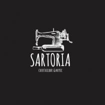MARCHIO FIGURATIVO IN BIANCO E NERO SIA SU SFONDO BIANCO CHE SU SFONDO NERO RIPORTANTE UNA MACCHINA DA CUCIRE CON MARCHIO FIGURATIVO IN BIANCO E NERO SIA SU SFONDO BIANCO CHE SU SFONDO NERO RIPORTANTE UNA MACCHINA DA CUCIRE CON SOTTO LA SCRITTA SARTORIA SU CUI AL DISOTTO VIENE RIPORTATA LA DICITURA COCKTAILBAR MUSIC MARCHIO FIGURATIVO IN BIANCO E NERO SIA SU SFONDO BIANCO CHE SU SFONDO NERO RIPORTANTE UNA MACCHINA DA CUCIRE CON