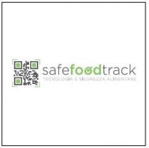 SAFE FOOD TRACK - TECNOLOGIA E SICUREZZA ALIMENTARE Logotipo figurativo composto da una parte grafica rappresentata da un QR-code grigio SAFE FOOD TRACK - TECNOLOGIA E SICUREZZA ALIMENTARE Logotipo figurativo composto da una parte grafica rappresentata da un QR-code grigio scuro, verde mela affiancato a sinistra della scritta safe food track grigio scuro e verde mela sotto cui è posta un altra scritta tecnologia e sicurezza alimentare grigio chiaro di dimensioni più piccole rispetto a safe food track . SAFE FOOD TRACK - TECNOLOGIA E SICUREZZA ALIMENTARE