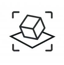 marchio figurativo è costituito da un originale logo costituito dalla rappresentazione di un cubo tridimensionale, di cui sono ben marchio figurativo è costituito da un originale logo costituito dalla rappresentazione di un cubo tridimensionale, di cui sono ben visibili tre facce, posto su un foglio bidimensionale, il tutto contornato da quattro segni L situati negli angoli, tipici delle inquadrature dei mirini fotografici. Il logo nasce come originale sintesi dell attività di inquadramento di supporti a stampa bidimensionali per accedere ai correlati contenuti in Realtà Aumentata. Ci si riserva la facoltà di riprodurre il marchio, che qui si presenta sostanzialmente in bianco e nero, in qualsiasi dimensione, colore e/o combinazione di colori. Il marchio figurativo è costituito da un originale logo costituito dalla rappresentazione di un cubo tridimensionale, di cui sono ben