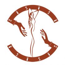 Nel visual hammer SINUOSA tutto ruota intorno alla Donna: elegante, armoniosa, sinuosa, la quale ha le braccia che formano un Nel visual hammer SINUOSA tutto ruota intorno alla Donna: elegante, armoniosa, sinuosa, la quale ha le braccia che formano un cuore. La donna è al centro di un cerchio caratterizzato da simboli e spezzato da due mani che convergono in senso opposto una dall alto - lato sinistro e l altra dal basso - lato destro che attraversano un bracciale composto da cinque sfere. I simboli all interno del cerchio sono sei 6 clessidre e sei 6 omini che si alternano a vicenda. Su ogni omino sono evidenti simboli arcaici: una S, una SFERA, una PIRAMIDE. Nel visual hammer SINUOSA tutto ruota intorno alla Donna: elegante, armoniosa, sinuosa, la quale ha le braccia che formano un