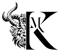 Marchio figurativo KM. Il marchio consiste nella figura di una chimera rappresentata a metà a destra della quale vi è Marchio figurativo KM. marchio consiste nella figura di una chimera rappresentata a metà a destra della quale vi è la sigla KM scritta in un carattere stampatello di fantasia con la lettera K di dimensioni maggiori rispetto alla lettera M, la quale è posta nella parte superiore della lettera K. Marchio figurativo KM. Il marchio consiste nella figura di una chimera rappresentata a metà a destra della quale vi è
