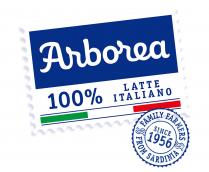 marchio consiste nella rappresentazione di un francobollo stilizzato, nella cui metà superiore è raffigurato un rettangolo blu che riporta marchio consiste nella rappresentazione di un francobollo stilizzato, nella cui metà superiore è raffigurato un rettangolo blu che riporta al suo interno la dicitura ARBOREA in caratteri stilizzati. Nella parte centrale del francobollo vi è un rettangolo bianco; sul lato sinistro di quest ultimo è presente la dicitura 100 in caratteri stilizzati e sul lato destro vi è la dicitura LATTE ITALIANO in caratteri stilizzati più ridotti. La parte inferiore del francobollo è suddivisa in tre sottili rettangoli di colore verde, bianco e rosso. Al di sopra dell angolo inferiore destro del francobollo è riprodotto un timbro stilizzato; all interno del timbro è presente la dicitura SINCE 1956 in caratteri stilizzati e nella cornice circolare del timbro le diciture FAMILY FARMERS e FROM SARDINIA in caratteri stilizzati. Il tutto come da esemplare allegato Il marchio consiste nella rappresentazione di un francobollo stilizzato, nella cui metà superiore è raffigurato un rettangolo blu che riporta