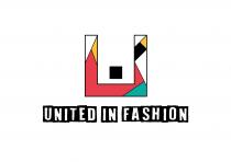 UNITED IN FASHION Il marchio consiste in una U squadrata e spessa con un quadratino Nero centrato all interno della U posizionato UNITED IN FASHION marchio consiste in una U squadrata e spessa con un quadratino Nero centrato all interno della U posizionato verso il basso. I lati della U destro, sinistro e sotto sono attraversati da linee oblique che formano figure geometriche; queste figure sono colorate di bianco, rosso, turchese, giallo e nero. L ordine dei colori da sinistra a destra, partendo dall alto: bianco, giallo, rosso, turchese, bianco, nero, giallo, bianco. Sotto questa figura c è la scritta squadrata a caratteri maiuscoli UNITED IN FASHION bianca su sfondo come fosse spennellato di colore nero . UNITED IN FASHIONIl marchio consiste in una U squadrata e spessa con un quadratino Nero centrato all interno della U posizionato