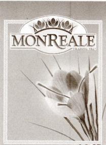 MONREALE TRADING SRL figurativo .Il marchio/logotipo consiste nella scritta MONREALE TRADING SRL in maiuscolo, disposta su due livelli, sopra: MONREALE in MONREALE TRADING SRL figurativo .marchio/logotipo consiste nella scritta MONREALE TRADING SRL in maiuscolo, disposta su due livelli, sopra: MONREALE in carattere Goudy Handtooled regular modificato con valori tridimensionali; sotto: TRADING SRL, più piccolo, in carattere Goudy Handtooled regular sempre modificato. La scritta MONREALE è delimitata in alto e in basso da delle linee orizzontali: quella di sotto si sviluppa nella parte centrale con un semicerchio per accogliere la gamba discendente della lettera R, e nella parte a destra si adagia a spezzare la scritta TRADING SRL; la linea di sopra è spezzata al centro della figura di una corona stilizzata composta da tre fiori di zafferano con foglie. Un fondino sottostante raccoglie gli elementi sopra descritti e risalta la forma della corona, al di sotto di esso è posto un altro fondino più chiaro, che contorna il tutto e sulla cui parte superiore è disposta un altra linea sovrastante arco. Il marchio/logotipo così descritto è collocato centralmente su una parte alta di una cornice rettangolare verticale. Essa, ispirata da un tappeto tradizionale Sardo è composta da piccole linee collocate a spina di pesce. Sulla parte inferiore della cornice, dall angolo destro si sviluppa in diagonale verso il centro un illustrazione di un fiore di zafferano, con sei petali, tre stami lunghi e delle foglie lunghe e strette. Il marchio/logotipo sarà utilizzato per contraddistinguere i prodotti appartenenti alla classe n 30 della tabella C, e sarà utilizzato come etichetta per contraddistinguere l immagine pubblicitaria di tutte le tipologie produttive prodotte, lavorate e commercializzate dalla società MONREALE TRADING SRL e distribuite dalla stessa società o da altre società. La caratterizzazione del marchio/logotipo su tutti i supporti comunicativi potrà effettuarsi con tutte le tecniche di stampa e i mezzi di comunicazione attuali e futuri in carattere innovativo. In qualsiasi tecnica, in qualsiasi supporto e in tutte le campagne pubblicitarie sui media. Il marchio/logotipo qui riportato in bianco e nero sarà, in effetti, riprodotto in qualsiasi colore e dimensione. MONREALE TRADING SRL figurativo .Il marchio/logotipo consiste nella scritta MONREALE TRADING SRL in maiuscolo, disposta su due livelli, sopra: MONREALE in