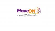 il marchio consiste nella dicitura Moveon lo spazio del Parkinson e oltre ; la parola moveon è scritta in caratteri stampatello il marchio consiste nella dicitura Moveon lo spazio del Parkinson e oltre ; la parola moveon è scritta in caratteri stampatello di fantasia con la lettera M iniziale e il suffisso on scritti in stampatello maiuscoli, le restanti lettere in stampatello minuscoli, la porzione move con sfondo di colore viola Pantone 2612 C e il prefisso on con sfondo di colore arancione Pantone 1495 C ; a destra e a fianco della sopracitata dicitura moveon si trova la rappresentazione stilizzata di una testa umana di profilo definita da linee che si intersecano a figure circolari di varia grandezza: queste linee e figure circolari sono definite dai colori viola Pantone 2612 C e arancione Pantone 1495 C nonché da diverse sfumature di questi due colori variamente mescolati tra loro. Da una figura circolare posta alla base della testa umana stilizzata si diparte una linea ondulata di spessore decrescente da destra verso sinistra, inizialmente di colore arancione Pantone 1495 C ma subito dopo digradante verso il colore verde Pantone 390 C, che sottolinea l intera parola moveon ; tra la parola moveon e la figura di testa umana stilizzata si trovano quattro figure circolari isolate e non interconnesse alle altre, di dimensioni diverse, di cui due di colore verde Pantone 390 C, una di colore viola Pantone 2612 C ed una di colore arancione Pantone 1495 C ; al di sotto della parola moveon e della rappresentazione grafica sopra descritta, si trova la dicitura in colore nero Lo spazio del Parkinson e oltre scritta in caratteri stampatello minuscoli, salvo la prima lettera L e la lettera P della parola Parkinson che sono maiuscole.