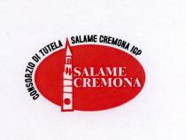 OVALE ROSSO, POSIZIONATO IN ORIZZONTALE, CON ALL INTERNO IMMAGINE STILIZZATA DEL TORRAZZO DI CREMONA IN BIANCO SULLA SINISTRA E SCRITTA SALAME OVALE ROSSO, POSIZIONATO IN ORIZZONTALE, CON ALL INTERNO IMMAGINE STILIZZATA DEL TORRAZZO DI CREMONA IN BIANCO SULLA SINISTRA E SCRITTA SALAME CREMONA IN BIANCO SULLA DESTRA . SULL ESTERNO, INTORNO ALL OVALE, DA SINISTRA IN BASSO A DESTRA IN ALTO, SCRITTA NERA RIPORTANTE TESTO CONSORZIO DI TUTELA SALAME CREMONA IGP OVALE ROSSO, POSIZIONATO IN ORIZZONTALE, CON ALL INTERNO IMMAGINE STILIZZATA DEL TORRAZZO DI CREMONA IN BIANCO SULLA SINISTRA E SCRITTA SALAME