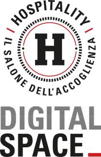 marchio consiste nella dicitura HOSPITALITY IL SALONE DELL ACCOGLIENZA DIGITAL SPACE, rappresentata in una peculiare composizione ed abbinata alla lettera Il marchio consiste nella dicitura HOSPITALITY IL SALONE DELL ACCOGLIENZA DIGITAL SPACE, rappresentata in una peculiare composizione ed abbinata alla lettera H inscritta in una componente grafica circolare