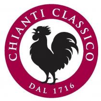 BOLLINO CHIANTI CLASSICO DAL 1716 C/GALLO NERO CONSISTENTE IN UN BOLLINO CIRCOLARE CON CORONA CIRCOLARE IN COLORE MAGENTA CHE contiente BOLLINO CHIANTI CLASSICO DAL 1716 C/GALLO NERO CONSISTENTE IN UN BOLLINO CIRCOLARE CON CORONA CIRCOLARE IN COLORE MAGENTA CHE contiente LA SCRITTA CHIANTI CLASSICO E L INDICAZIONE DAL 1716 . ALL INTERNO DELLA SUDDETTA CORONA CIRCOLARE, SU FONDO BIANCO, E RAPPRESENTATO UN GALLO DI COLORE NERO VISTO DI PROFILO. BOLLINO CHIANTI CLASSICO DAL 1716 C/GALLO NERO CONSISTENTE IN UN BOLLINO CIRCOLARE CON CORONA CIRCOLARE IN COLORE MAGENTA CHE CONTIENE