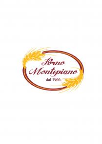 marchio consiste nella parola Forno e sotto dalla parola Montepiano scritte con carattere Scritta in stile script font che marchio consiste nella parola Forno e sotto dalla parola Montepiano scritte con carattere Scritta in stile script font che simula la scrittura manuale e calligrafica, con lettere meno allineate tra loro . Sotto al termine Montepiano sono aggiunte le parole del e il numero 1966, realizzate con colore bordò, riferimento pantone 188C. Il tutto racchiuso all interno di un ovale raffigurante due spighe di grano che si intrecciano, di colore giallo riferimento Pantone 117C e Pantone 188C. Il marchio consiste nella parola Forno e sotto dalla parola Montepiano scritte con carattere Scritta in stile script font che
