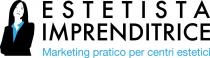 denominazione: ESTETISTA IMPRENDITRICE Marketing pratico per centri estetici . Sfondo bianco - prima riga ESTETISTA - seconda riga: IMPRENDITRICE - terza denominazione: ESTETISTA IMPRENDITRICE Marketing pratico per centri estetici . Sfondo bianco - prima riga ESTETISTA - seconda riga: IMPRENDITRICE - terza riga Marketing pratico per centri estetici . ESTETISTA IMPRENDITRICE - font: Futura Medium colore nero. Marketing pratico per centri estetici - font: Helvetica Neue Regular colore azzurro CMYK 63-16-3-0. Sul lato sinistro delle tre righe denominatrici è presente una figura a mezzo busto stilizzata di una donna con giacca nera, camicetta azzurra e capelli neri, rappresentante la moglie del legale rappresentante della società, sig.ra Michela Ferracuti. denominazione: ESTETISTA IMPRENDITRICE Marketing pratico per centri estetici . Sfondo bianco - prima riga ESTETISTA - seconda riga: IMPRENDITRICE - terza