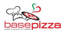 marchio è costituito dalla dicitura BASE PIZZA in caratteri stampatello minuscolo di fantasia, di colore rosso, seguita, una riga marchio è costituito dalla dicitura BASE PIZZA in caratteri stampatello minuscolo di fantasia, di colore rosso, seguita, una riga più in basso, dalla scritta PIZZA E PUCCE DI QUALITA in caratteri stampatello minuscolo di colore nero; il tutto sormontato dall immagine fortemente stilizzata di un pizzaiolo nell atto di sollevare un piatto con una pizza fumante. Il marchio è costituito dalla dicitura BASE PIZZA in caratteri stampatello minuscolo di fantasia, di colore rosso, seguita, una riga