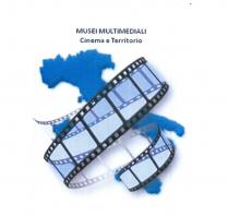 Musei Multimediali Cinema Territorio - Stivale di colore verde petrolio rappresentante l Italia con davanti una pellicola cinematografica arrotolata, con Musei Multimediali Cinema Territorio - Stivale di colore verde petrolio rappresentante l Italia con davanti una pellicola cinematografica arrotolata, con i fotogrammi di colore lilla e violetto, con la dentellatura nera sui bordi. Musei Multimediali Cinema Territorio - Stivale di colore verde petrolio rappresentante l Italia con davanti una pellicola cinematografica arrotolata, con