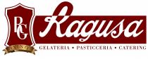 RAGUSA Marchio figurativo contenente elementi verbali costituito dalla parola RAGUSA, riprodotta con caratteri stilizzati in formato corsivo minuscolo, ad RAGUSA Marchio figurativo contenente elementi verbali costituito dalla parola RAGUSA, riprodotta con caratteri stilizzati in formato corsivo minuscolo, eccezione della lettera iniziale in maiuscolo, con orientamento orizzontale da sinistra verso destra. Al di sotto della suddetta parola RAGUSA, vi sono le parole GELATERIA PASTICCERIA CATERING, di dimensione minore. La componente grafica, posta a sinistra della componente verbale, è costituita dal disegno stilizzato di uno scudo, al cui interno sono riprodotte le lettere stilizzate RG sovrapposte l una all altra. Al di sotto dello scudo vi è la scritta EVENTI, contenuta all interno di una fascia, con orientamento curvo da sinistra verso destra, come da immagine allegata. RAGUSA Marchio figurativo contenente elementi verbali costituito dalla parola RAGUSA, riprodotta con caratteri stilizzati in formato corsivo minuscolo, ad