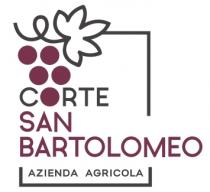 marchio consiste in un immagine dai colori grigio e rosso porpora, la scritta Corte San Bartolomeo Azienda Agricola racchiusa marchio consiste in un immagine dai colori grigio e rosso porpora, la scritta Corte San Bartolomeo Azienda Agricola racchiusa in un rettangolo che simboleggia la corte colonica. In alto a sinistra è disegnato un grappolo d uva color rosso porpora stilizzato, l acino in basso compone la O contenuta nella parola CORTE. La foglia di colore grigio è rivolta verso l alto e punta verso destra. Il marchio consiste in un immagine dai colori grigio e rosso porpora, la scritta Corte San Bartolomeo Azienda Agricola racchiusa