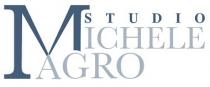 Marchio composto da tre parole in maiuscolo: STUDIO MICHELE MAGRO. Il logo ha sviluppo orizzontale ed è su tre livelli. A sinistra Marchio composto da tre parole in maiuscolo: STUDIO MICHELE MAGRO. logo ha sviluppo orizzontale ed è su tre livelli. A sinistra spicca la M di grande dimensione, stilizzata e intersecata in basso con la A di MAGRO. STUDIO ha una dimensione più piccola rispetto alle altre due ed è situato alla destra della M, in alto sopra ICHELE La M grande è utilizzata come iniziale sia per MICHELE che per MAGRO. Le lettere rimanenti ICHELE e AGRO sono di dimensioni più piccole della M ma più grandi di STUDIO. Marchio composto da tre parole in maiuscolo: STUDIO MICHELE MAGRO.Il logo ha sviluppo orizzontale ed è su tre livelli.A sinistra