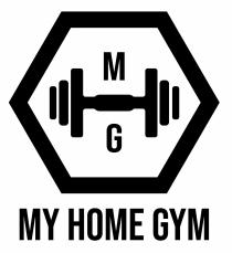 marchio è: My Home Gym. Il logo è composto da un esagono al cui interno sono presenti in disposizione verticale marchio è: My Home Gym. Il logo è composto da un esagono al cui interno sono presenti in disposizione verticale i seguenti elementi in ordine dall alto: M maiuscola, un manubrio da palestra stilizzato, G maiuscola . Sotto l esagono: MY HOME GYM Il marchio è: My Home Gym.