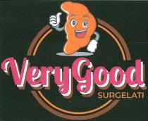 In un cerchio attraversato longitudinalmente dallo slogan Very Good SURGELATI in traduzione Surgelati Molto Buoni è impressa l immagine stilizzata di In un cerchio attraversato longitudinalmente dallo slogan Very Good SURGELATI in traduzione Surgelati Molto Buoni è impressa l immagine stilizzata di un sorridente croissant umanizzato. In un cerchio attraversato longitudinalmente dallo slogan Very Good SURGELATI in traduzione Surgelati Molto Buoni è impressa l immagine stilizzata di