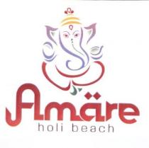 AMARE HOLI BEACH Nel disegno una caricatura stilizzata di un elefante indiano in stile disegno indiano asiatico orientale seduto nella AMARE HOLI BEACH Nel disegno una caricatura stilizzata di un elefante indiano in stile disegno indiano asiatico orientale seduto nella posizione a gambe incrociate con un turbante da sultano sulla testa e un diadema sulla fronte. Sotto disegno la scritta Amare in stile arabesco script SSI con la prima lettera maiuscola e le successive minuscole. La seconda vocale A, è sormontata da due piccoli rombi. Ancora più in basso la scritta holi beach in corsivo minuscolo carattere stampatello colibri 130. AMARE HOLI BEACH Nel disegno una caricatura stilizzata di un elefante indiano in stile disegno indiano asiatico orientale seduto nella