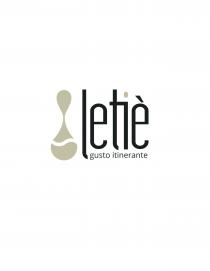 marchio rappresenta una clessidra in forma allungata più stretta nella parte superiore e più larga nella parte inferiore che marchio rappresenta una clessidra in forma allungata più stretta nella parte superiore e più larga nella parte inferiore che richiama alla mente un cacaciocavallo. La clessidra nella parte inferiore presenta un taglio ornamentale di colore bianco. Per tutta l altezza della clessidra, sul lato destro, vi è la denominazione del marchio. Nella parte superiore è riporatata la dicitura letiè :naming principale disegnato a mano, non ha nessun front. Le lettere sono allungate e simulano il movimento della stesura della mozzarella e della creazione delle varie forme. Nella parte inferiore e per la lunghezza della dicitura letiè vi è la scritta gusto itinerante . Ha un playoff aziendale. Carattere open sans regular. Un concetto di food declinabile in qualsiasi contesto, festivo e non, indifferentemente dal luogo di riferimento. Il marchio rappresenta una clessidra in forma allungata più stretta nella parte superiore e più larga nella parte inferiore che
