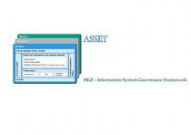 IL MARCHIO RIPORTA LE DICITURE ASSET E ISGF - INFORMATION SYSTEM GOVERNANCE FRAMEWORK ; L ELEMENTO FIGURATIVO È RAPPRESENTATO DA TRE GRANDI MARCHIO RIPORTA LE DICITURE ASSET E ISGF - INFORMATION SYSTEM GOVERNANCE FRAMEWORK ; L ELEMENTO FIGURATIVO È RAPPRESENTATO DA TRE GRANDI RETTANGOLI SOVRAPPOSTI: IL PRIMO È COMPLETAMENTE VISIBILE, MENTRE DEL SECONDO E DEL TERZO SONO VISIBILI SOLAMENTE IL LATO SUPERIORE ED IL LATO DESTRO. ALL INTERNO DEL PRIMO RETTANGOLO VIENE RIPORTATA IN ALTO A SINISTRA LA DICITURA DOMINI ; PIÙ SOTTO, IN UN RETTANGOLO ORIZZONTALE, VI È LA DICITURA PRINCIPI ISPIRATORI, VALORI E CULTURA . SOTTO A QUESTO RETTANGOLO, VI SONO DUE RETTANGOLI VERTICALI, CHE RIPORTANO RISPETTIVAMENTE LE DICITURE IS HUMAN CAPITAL E IS GLOBAL COMPLIANCE ISGC ; IN MEZZO A QUESTI DUE RETTANGOLI, SI TROVANO DUE RETTANGOLI ORIZZONTALI, CHE RIPORTANO RISPETTIVAMENTE LE DICITURE SISTEMI PER L ALLINEAMENTO ALLE ESIGENZE AZIENDALI E IT GOVERNANCE : SOTTO LA PRIMA DICITURA, ALL INTERNO DELLO STESSO RETTANGOLO, SI TROVA UN RETTANGOLO CHE RIPORTA UNA SOTTO L ALTRA LE DICITURE ORGANIZZAZIONE, SISTEMA DELLE DELEGHE, ALIGNMENT DRIVERS AND TOOLS SERVICE CATALOG, PROJECT PORTFOLIO ; SOTTO LA SECONDA DICITURA, SI TROVANO ALTRI TRE RETTANGOLI ORIZZONTALI, AFFIANCATI UNO ALL ALTRO, ALL INTERNO DEI QUALI SI TROVANO RISPETTIVAMENTE LE DICITURE INFRASTRUTTURA ICT, DATI E PORTAFOGLIO APPLICATIVO . ALL INTERNO DEL PRIMO GRANDE RETTANGOLO, SOTTO AGLI ALTRI RETTANGOLI, DISPOSTO LUNGO IL LATO IN BASSO, SI TROVA UN RETTANGOLO ORIZZONTALE CHE RIPORTA LA DICITURA IS AUDIT . NEL SECONDO GRANDE RETTANGOLO, NELLA PARTE VISIBILE IN ALTO A SINISTRA, VIENE RIPORTATA LA DICITURA PROCESSI, MENTRE NEL TERZO GRANDE RETTANGOLO, IN ALTO A SINISTRA NELLA PARTE VISIBILE, VIENE RIPORTATA LA DICITURA MISURE . IL MARCHIO RIPORTA LE DICITURE ASSET E ISGF - INFORMATION SYSTEM GOVERNANCE FRAMEWORK ; L ELEMENTO FIGURATIVO È RAPPRESENTATO DA TRE GRANDI