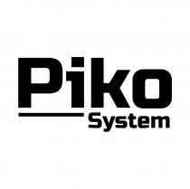 Piko System Il marchio è composto dalla combinazione verbale e figurativa Piko System . Il font utilizzato per la parte verbale è Piko System marchio è composto dalla combinazione verbale e figurativa Piko System . Il font utilizzato per la parte verbale è il Russo one Regoular . La lettera P, iniziale della parola di fantasia Piko, è in stampato maiuscolo mentre le altre lettere, che compongono la parola, sono in stampato minuscolo. Le lettere P e i della parola Piko sono sottolineate da una linea retta, cui segue, in basso, allineata a destra - rispetto a chi guarda - e di dimensioni più piccole - rispetto alla parola precedente -, la parola System, per la quale è utilizzato il medesimo font Russo One regular . La lettera S, iniziale della parola System è in stampato maiuscolo, mentre le successive lettere sono in stampato minuscolo. Piko System Il marchio è composto dalla combinazione verbale e figurativa Piko System . Il font utilizzato per la parte verbale è