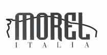 MOREL ITALIA Logo composto da tre elementi: la scritta MOREL realizzata con font Badloc ICG Font, la scritta Italia MOREL ITALIA Logo composto da tre elementi: la scritta MOREL realizzata con font Badloc ICG Font, la scritta Italia realizzata con font BODONI REGULAR, posta sotto la scritta MOREL e visibilmente più piccola e la silhouette di una macchina posta in secondo piano rispetto alle scritte precedenti, ma che sembra racchiudere e compattare tutto logo. MOREL ITALIA Logo composto da tre elementi: la scritta MOREL realizzata con font Badloc ICG Font, la scritta Italia