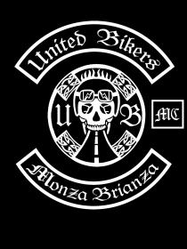 IL MARCHIO E COSTITUITO DA UN CERCHIO CONTENENTE UNA FIGURA DI TESCHIO DALLA CUI BOCCA FUORIESCE UNA STRADA E LE LETTERE MARCHIO E COSTITUITO DA UN CERCHIO CONTENENTE UNA FIGURA DI TESCHIO DALLA CUI BOCCA FUORIESCE UNA STRADA E LE LETTERE U B, IL TUTTO CIRCONDATO DALLE SCRITTE UNITED BIKERS MONZA BRIANZA MC. IL MARCHIO E COSTITUITO DA UN CERCHIO CONTENENTE UNA FIGURA DI TESCHIO DALLA CUI BOCCA FUORIESCE UNA STRADA E LE LETTERE
