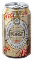 Marchio costituito dalla figura di una lattina con la clip in argento di colore ocra, con la scritta Pils Traduzione Marchio costituito dalla figura di una lattina con la clip in argento di colore ocra, con la scritta Pils Traduzione Birra in rosso ripetuta su tutto font della lattina. Al centro è posta un etichetta ovale, di colore bianco sui lati esterni, sormontato da un rettangolo verde al cui interno è presente un cerchio con dei piccoli abeti stilizzati. All interno dell ovale è presente la dicitura circolare BIRRA-BIER BIÈRE-BEER, VERY IMPORTANT PILS Traduzione BIRRA MOLTO IMPORTANTE di color ocra. All interno dell etichetta centrale, è presente la dicitura FORST in caratteri di fantasia di colore verde inserita all interno di un etichetta rettangolare con i lati arrotondati, da cui partono due figure geometriche a forma di ventaglio. All interno della vocale O della parola FORST sono rappresentati tre abeti stilizzati. Al di sotto è posta la dicitura V.I.P. Pils Traduzione BIRRA V.I.P. mentre sopra è presente la dicitura Spezialbier Brauerei Traduzione: Birra speciale Birrificio . Marchio costituito dalla figura di una lattina con la clip in argento di colore ocra, con la scritta Pils Traduzione
