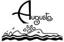 marchio è costituito dalla dicitura AUGUSTO in caratteri di fantasia la cui lettera A, definita con grafica stilizzata, prevale marchio è costituito dalla dicitura AUGUSTO in caratteri di fantasia la cui lettera A, definita con grafica stilizzata, prevale sulle altre per le sue grandi dimensioni. Al di sotto appaiono rilievi rocciosi dietro i quali tramonta un fantasioso sole e che sono bagnati da stilizzate onde. Il marchio è costituito dalla dicitura AUGUSTO in caratteri di fantasia la cui lettera A, definita con grafica stilizzata, prevale