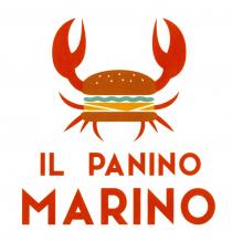 marchio consiste nelle parole PANINO MARINO scritte in arancione con font San Marino ed in carattere maiuscolo; sopra vi marchio consiste nelle parole PANINO MARINO scritte in arancione con font San Marino ed in carattere maiuscolo; sopra vi è l immagine stilizzata di un astice di colore arancione con le chele rivolte in alto ed il corpo che simboleggia un panino con semi e con uno strato celeste ed uno giallo. Il marchio consiste nelle parole PANINO MARINO scritte in arancione con font San Marino ed in carattere maiuscolo; sopra vi