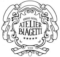 marchio è costituito dagli elementi verbali GRAND HOTEL ATELIER BIAGETTI e dal numero romano XXII inseriti all interno dell immagine stilizzata marchio è costituito dagli elementi verbali GRAND HOTEL ATELIER BIAGETTI e dal numero romano XXII inseriti all interno dell immagine stilizzata di uno stemma, come da esemplare allegato. GRAND HOTEL ATELIER BIAGETTI XXII figurativo