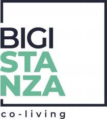 BIGI STANZA Marchio figurativo, di forma quadrata, contenente elementi verbali costituito dalla scritta BIGI STANZA, riprodotta, su tre distinti BIGI STANZA Marchio figurativo, di forma quadrata, contenente elementi verbali costituito dalla scritta BIGI STANZA, riprodotta, su tre distinti livelli verticali, con caratteri stilizzati in formato stampato maiuscolo, con orientamento orizzontale da sinistra verso destra, come da immagine allegata. Al di sotto della suddetta scritta, ed all esterno della figura quadrata, vi sono le parole co - living traducibili in italiano nella parola convivere . BIGI STANZA Marchio figurativo, di forma quadrata, contenente elementi verbali costituito dalla scritta BIGI STANZA, riprodotta, su tre distinti