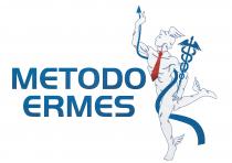 Marchio figurativo con elementi verbali costituito dagli elementi verbali stilizzati, metodo, ermes, posti gli uni al di sopra degli altri Marchio figurativo con elementi verbali costituito dagli elementi verbali stilizzati, metodo, ermes, posti gli uni al di sopra degli altri e raffigurati in carattere stampatello maiuscolo e con colore Blue navy. Il marchio è altresì costituito dall immagine stilizzata di una figura mitologica, con la cravatta di colore rosso,un caudaceo in mano di colore Blue navy, una freccia di colore Blue navy che si arrotola attorno al suo corpo partendo da terra. L immagine stilizzata è posta sul lato destro del marchio ed è raffigurata nei colori bianco e nero, in posizione tale da rappresentare una freccia che sale verso l alto. Il marchio insiste su sfondo di colore bianco. Marchio figurativo con elementi verbali costituito dagli elementi verbali stilizzati, metodo, ermes, posti gli uni al di sopra degli altri