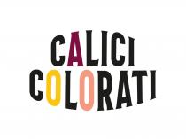 marchio consiste nella dicitura CALICI COLORATI scritta su due righe, con lettere di un carattere particolare e di colore marchio consiste nella dicitura CALICI COLORATI scritta su due righe, con lettere di un carattere particolare e di colore nero eccetto la lettera A di CALICI di colore rosso bordeaux e le due lettere O di COLORATI di colore giallo la prima e di colore rosa la seconda . Inoltre la scritta CALICI è composta da lettere che, allineate orizzontalmente al piede, hanno altezze gradualmente e simmetricamente crescenti verso il centro. Invece la scritta COLORATI è composta da lettere che, allineate orizzontalmente in testa, hanno altezze gradualmente e simmetricamente crescenti verso il centro. Il marchio consiste nella dicitura CALICI COLORATI scritta su due righe, con lettere di un carattere particolare e di colore