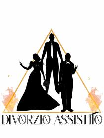 marchio figurativo Divorzio Assistito consiste nella rappresentazione all interno di un triangolo dorato di 3 figure umane: un avvocato posto in marchio figurativo Divorzio Assistito consiste nella rappresentazione all interno di un triangolo dorato di 3 figure umane: un avvocato posto in alto al centro verso il vertice, una sposa ed una sposo. Agli angoli della base del triangolo sono poste due fiamme rispettivamente una a destra ed una a sinistra. Fiamme dove gli sposi lanciano le proprie fedi dorate, simbolo del loro legame, per sciogliere le promesse matrimoniali e risorgere a nuova vita grazie alla purificazione operata dal fuoco trasmutatore. Tale azione è assistita dell avvocato che pone amorevolmente e con decisione le proprie mani sulle spalle degli ormai ex sposi. A completare il marchio, sotto la base del triangolo dorato vi è in qualsiasi formato, carattere e dimensione la scritta Divorzio Assistito Il marchio figurativo Divorzio Assistito consiste nella rappresentazione all interno di un triangolo dorato di 3 figure umane: un avvocato posto in