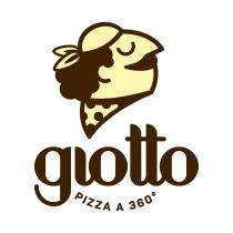 GIOTTO PIZZA A 360 marchio figurativo con elementi verbali ; il termine giotto è scritto con caratteri di fantasia di colore GIOTTO PIZZA A 360 marchio figurativo con elementi verbali ; termine giotto è scritto con caratteri di fantasia di colore marrone scuro RGB 63,34,0, mentre la restante dicitura pizza a 360 è posta inferiormente ed è scritta con caratteri maiuscoli di fantasia di colore marrone scuro RGB 63,34,0 . La dicitura pizza a 360 è disposta in maniera arcuata con la concavità rivolta verso l alto. L intera dicitura è sormontata dalla vista laterale stilizzata di un volto in cui i colori dominanti sono il beige RGB 255,246,177 e il marrone scuro RGB 63,34,0 ; il volto in questione è caratterizzato dalla presenza di un fazzoletto annodato sui capelli. GIOTTO PIZZA A 360 marchio figurativo con elementi verbali ; il termine giotto è scritto con caratteri di fantasia di colore