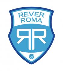 marchio è composto da uno scudo sagomato al cui interno è riportata la denominazione REVER ROMA su due linee, marchio è composto da uno scudo sagomato al cui interno è riportata la denominazione REVER ROMA su due linee, in caratteri maiuscoli; in basso due lettere R speculari l un l altra, al di sotto delle quali vi è la stilizzazione di un pallone da gioco. Il marchio è composto da uno scudo sagomato al cui interno è riportata la denominazione REVER ROMA su due linee